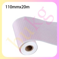 ECG Paper for ECG Machine 110mmx20m Thermal Diagnostic Paper Red Grid Thermal Recording Paper Therma