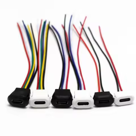 1/3/5x USB Type C Connector Jack Female Type-C With card buckle 2P 4P 6P Fast Charging Jack Port tra