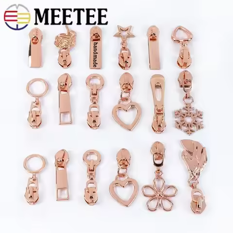 5/10/20Pcs 5# Zipper Sliders for Nylon Zippers Tapes RoseGold Zips Pulls Head Bag Clothes Repair Sew
