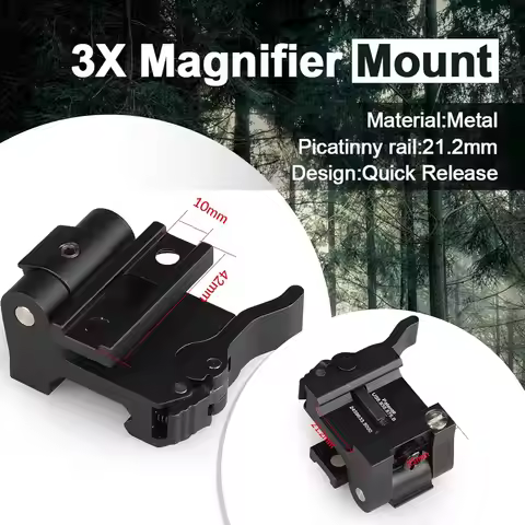 Quick Release 3X Magnifier Mount Central Height :1.93 inches for G33 G43 G45 Flip-to-Side Mount Stan
