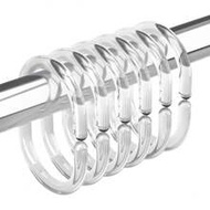 12/24 ชิ้น ห่วงม่านอาบน้ำพลาสติกใส, ตะขอรูปตัว C สำหรับม่านห้องน้ำ, ตะขอม่านอาบน้ำที่ทนทานและป้องกัน