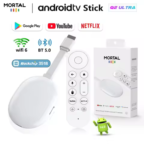 Global Version Android 14 TV Stick Q2 Ultra 4K HDR Allwinner H313 Voice Remote BT5.X Chromecast Wifi