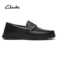Clarks รองเท้าโลฟเฟอร์แบบสวมของผู้ชายจาก Clarks รองเท้าลำลองหนังสีน้ำตาลพื้นรองเท้า Comfort ระบายอาก