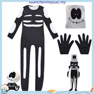 hiCosplayDy Kids Skeleton Fortnite Jumpsuit Cosplay Halloween Costume