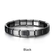 Italian Charm Bracelet Vintage Gelang Tangan Pria Wanita Couple Model Per Stainless Steel Polos Silv