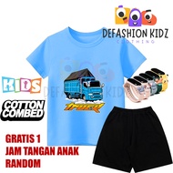 Truck Transport Shirt BLUE Truck Transport track load Children's T-shirt and Pants Distro Unisex boy