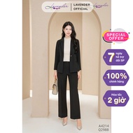 LAVENDER women's office vest Set, black, long-sleeved vest with 1 button design and luxurious loose 