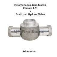 JOHN MORRIS INSTANTANEOUS FEMALE ADAPTOR 1.5 in OUTER THREAD NPT to HYDRANT VALVE TYPE 2 DUAL TWO AL