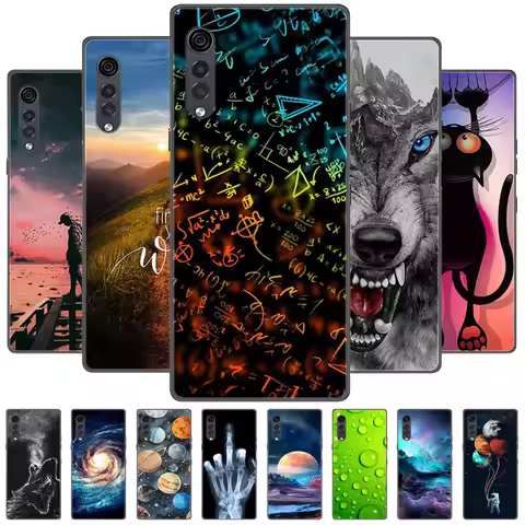 For LG Velvet 5G Case Black Silicone Soft TPU Phone Cases for LG Velvet 2 Pro 2Pro Silicon Cover Ani