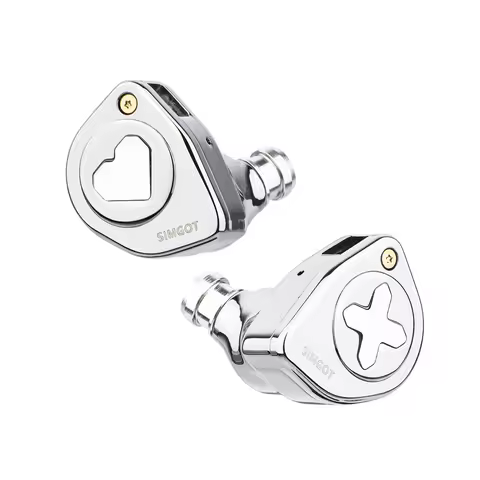 SIMGOT EW300 1DD+1Planar+1PZT Hybrid Driver IEM HIFI Earphones with Detachable Nozzles Silver-Plated