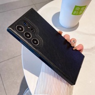 เคสโทรศัพท์หนังวัวสไตล์เรโทรสำหรับ Samsung S24Ultra S25Ultra รุ่นใหม่ ปกป้องเต็มรูปแบบ ทนทาน ดีไซน์เ