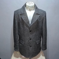 WEST LOUIS COAT US SIZE 42 MEN’S LARGE BLAZERS LAMBS WOOL POLYESTER DARK ASH GRAY JACKET 100%LEGIT
