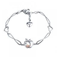 女手鍊  14K金鑽石白鋼  晶蘋果 (免費刻字)