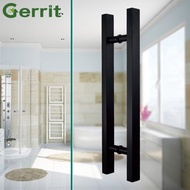 Modern Round Bar Ladder Brushed Stainless Steel Sliding Barn Door Handle For 8-12mm Glass