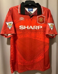 1994-1995年曼聯主場短袖球衣(奧脫褔球場暗花) 簡東拿 CANTONA 移民清貨 斷捨離 一件不留 經典/懷舊/復古/復刻/仿古足球波衫