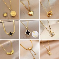 Exquisite Titanium Steel Necklace Women's Anti-Fading Gold-Plated Necklace Fashion Short Necklace Ra