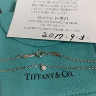 保證真品 Tiffany 3分 單顆 圓形 真鑽 鑽石 項鍊 鎖骨鍊 蒂芬妮 經典款 純銀 項鏈 二手 正品 約95成新