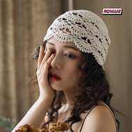 ROWAN1 Handmade Flower Crochet Hat, Hollow