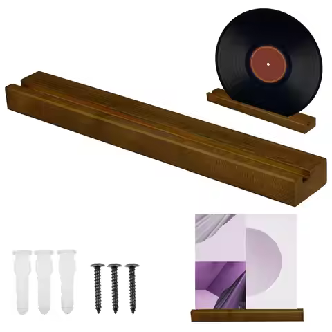 Wall Record Holder Wood Vinyl Record Shelf Wall Mount Record Storage Racks Small Wall Vinyl Record H