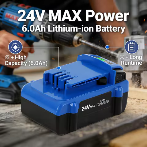 1 Packs 6.0Ah Replacement for Kobalt 24V Battery KB624-03 KB524-03 KB424-03 KB224-03 for Kobalt 24-V