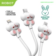 Robot RPM100 / RPC100 / RPL100 Rabbit Data Cable Fast Charging 12W 18W 480Mbps Transmission Speed