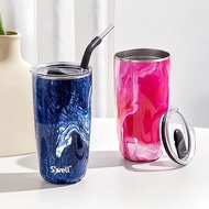 SWELL Thermos Mug Large Capacity Coffee Cup Stainless Steel Straw Cup Handy Cup Holiday Gift