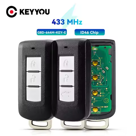 KEYYOU G8D-644M-KEY-E 433Mhz ID46 2/3 Buttons Smart Remote Key Fob For Mitsubishi Lancer Outlander 2