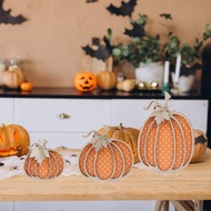 [lzdjlmy1zs] 3x Wooden Pumpkin Signs Fall Decorations Centerpieces Thanksgiving Pumpkin Fall