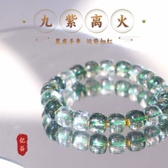 Natural Green Phantom Crystal Single Circle Bracelet For Women