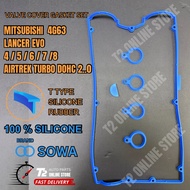 T2 Mitsubishi Evo 4, 5, 6, 7, 8 / Airtrek 2.0 turbo SILICONE Valve Cover Gasket Set 4G63, 4G63T