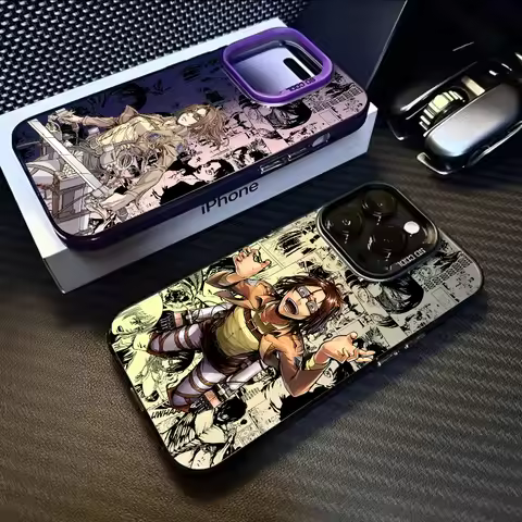 Anime H-Hange Zoe Phone Case For iPhone 16 15 14 13 12 11 Pro Max Black Purple Matte Laser Metallic