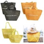 Dean & deluca 黃色 綠色 灰色 日本限定dean&deluca網紗單肩包男女學生度假購物袋沙灘包手提包