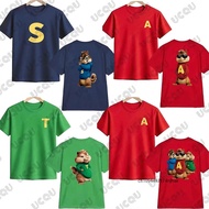 S-5XLReady Stock Alvin and The Chipmunks The Squeakquel's Print Cotton T-shirt Untuk Wanita Lelaki B