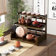 Desktop Bogu Rack Tea Cup Rack Small Table Tea Set Rack Purple Clay Pot Rack Chinese Teapot Storage 