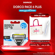 DORCO PACE 6 - Dao Cạo Hàn Quốc 6 Lưỡi - Hộp Gồm 4 Đầu Cạo