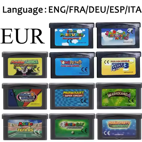 EUR Version GBA Game Cartridge 32 Bit Video Game Console Card Mario Series Super Mario Bros Wario La