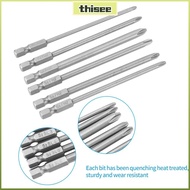 THISEPH 10pcs Screwdriver Bit Set, S2 Steel PH1 PH2 Cross Head Screwdriver Bits, Durable 1/4 Inch He