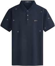 MMLLZEL Age Reduction POLO Shirt Cotton Cotton T Shirt Men's Summer Business Short Sleeves (Color : D, Size : XL code)