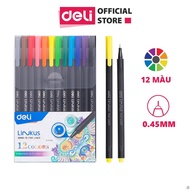 Bút liner đi nét có thể rửa được Deli - Ngòi bọc kim loại 0.45mm - chuyên viết caligraphy thư pháp b