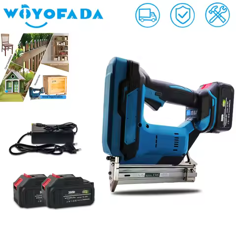 F30G Straight Staples Brushless Wireless Cordless Electric Nail Gun Stapler Nailer For Makita 18V Ba