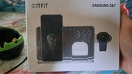 *全新未拆* Samsung C&amp;T ITFIT 三合一多功能無線充電板 LED時間 溫度顯示 鬧鐘功能 支援iPhone AirPods