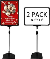 Sign Holder, Sign Stand with Adjustable Height Snap Open, Reusable Sign Holder 8.5 x 11 Inch, Sign S