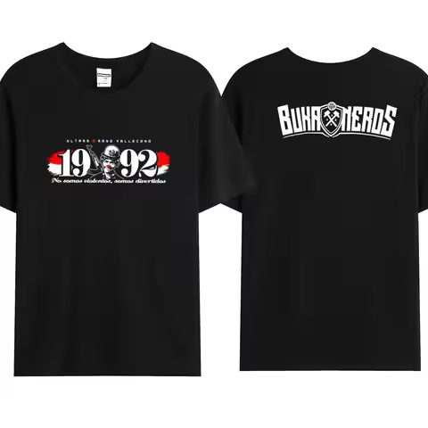 Hot Sale Summer Men's Bukaneros T-shirt 100% Cotton Black Double Sided Logo T Shirt Vallecanos Top T