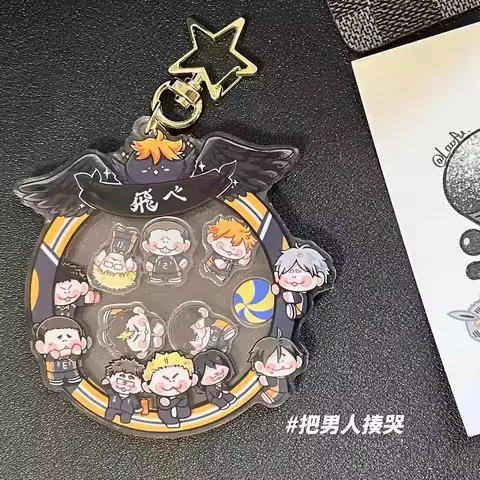 Anime Q Version Acrylic Keychain Perndant Decoration Haikyuu!! Yu Nishinoya Tobio Kageyama Hinata Sh