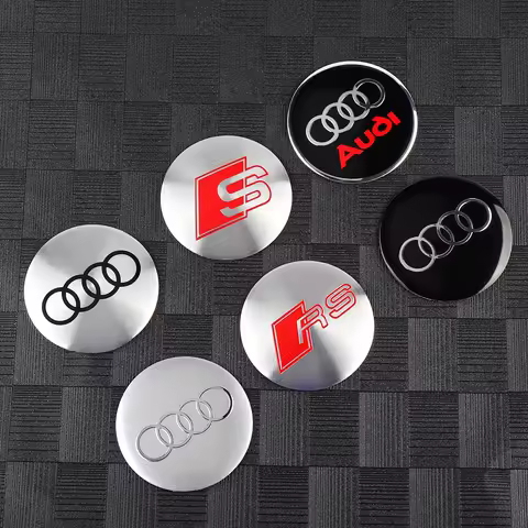 4PCS 56/60/65mm Car Styling Wheel Hub Cap Stickers Decoration Auto Accessories For Audi A4 B8 A3 8P 