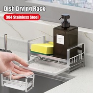 304 Stainless Steel Mini Dish Rack for Kitchen Counter Large Capacity Dish Drying Rack with Drainer