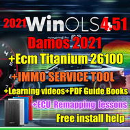 Newest WinOLS 4.51 With Plugins vmware +2021 Damos+ECM TITANIUM+immo service tool+install video+ pdf