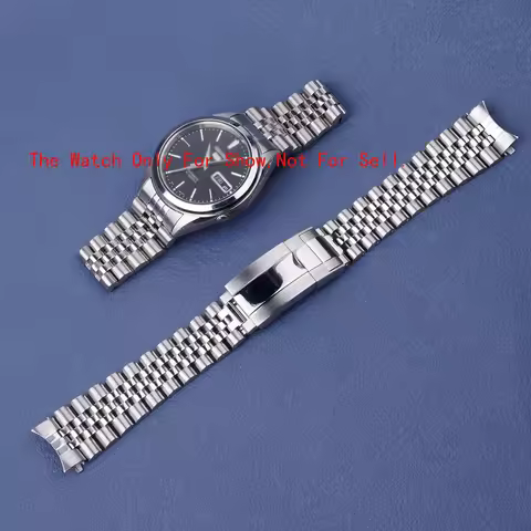 New 18mm Jubilee Hollow Endband with Oyster Deployment Clasp Stainless Steel Watch Band For Seiko 5 