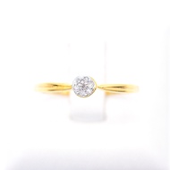 Happy Jewelry แหวนเพชรของแท้ ทองแท้ 9k 37.5% แหวนชู SI309