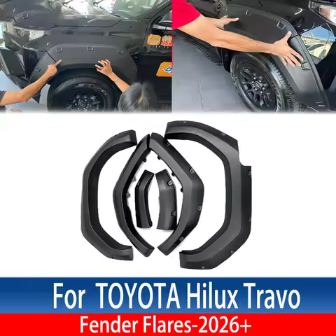 Guardabarros anchos ToyotaHiluxTravo2025‑2026extensionesABS4x4 Guardabarros anchos estilo GR con rem